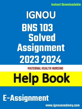 IGNOU BNS 103 Solved Assignment 2023 2024